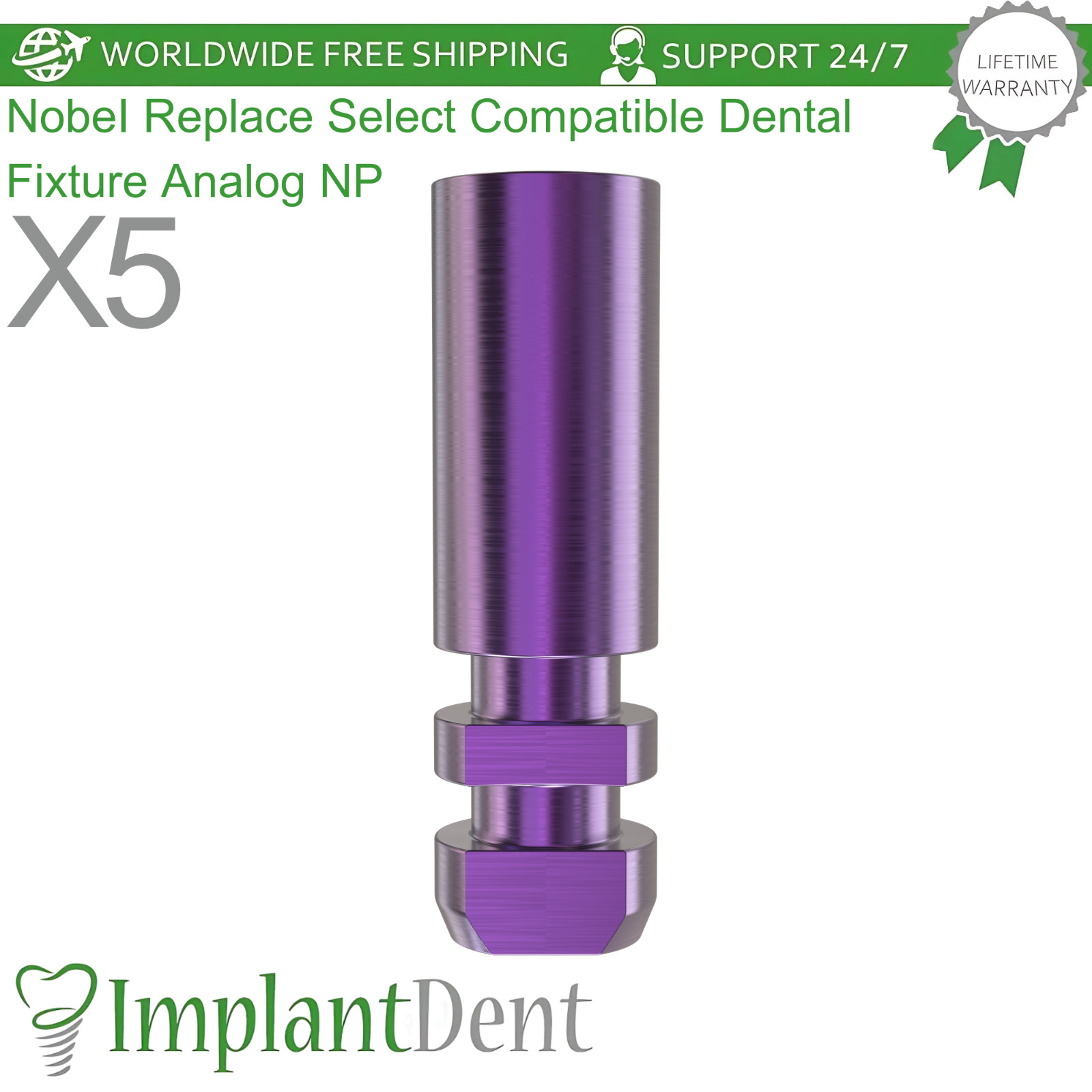X5 NobeI Replace Select Compatible Dental Fixture Analog NP TRl-Iobe Connection