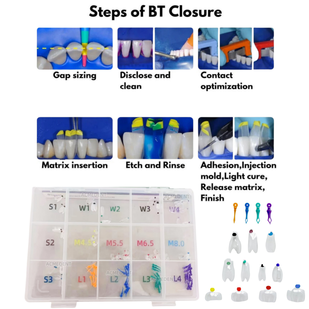 Dental Clear Matrix Anterior Posterior Teeth Matrix Wedges Kit Fit Bioclear BT