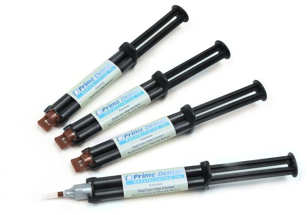Prime-Dent Automix Dual Cure Glass Ionomer Band Cement 4 Syringe Kit A2