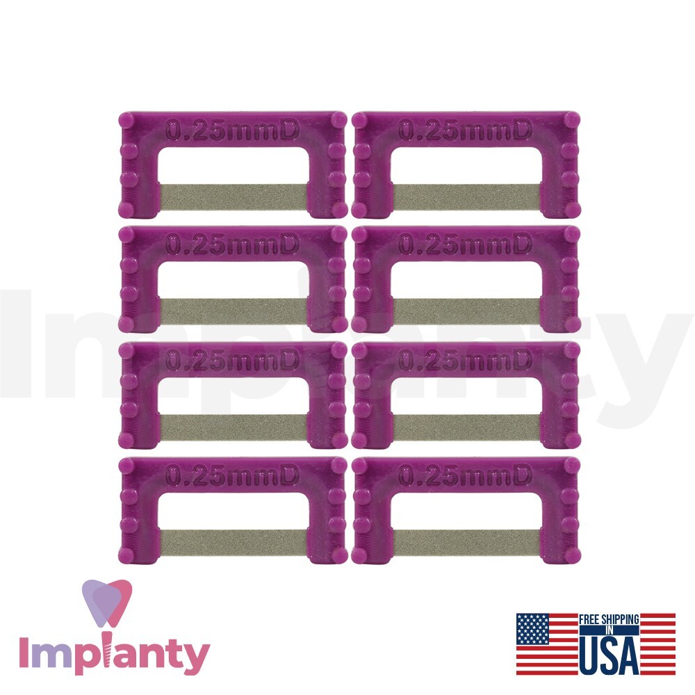 Dental Widener Purple IPR Plus Strips Set Stainless Steel Diamond Coating