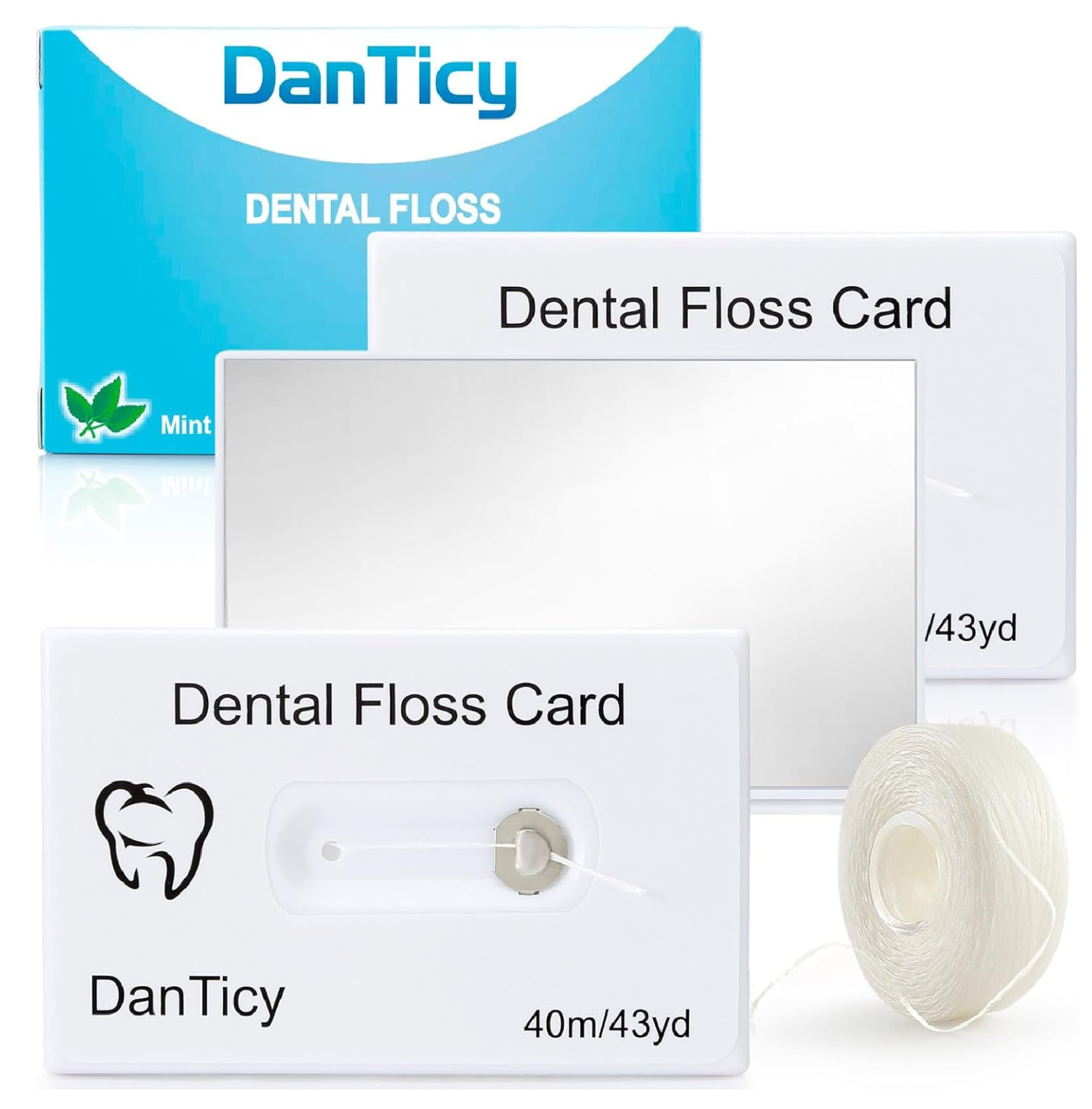 Dental Floss Deep Clean Waxed in a Credit Card 129 Foot (Pack of 3)