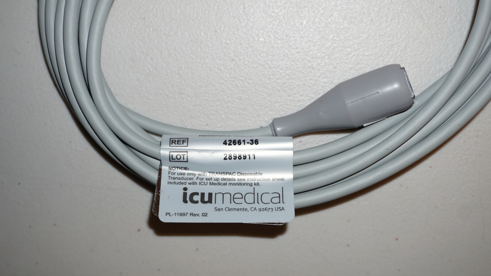 ICU Medical GE/MARQUETTE IBP TO ABBOTT MEDICAL TRANSDUCER ADAPTER CABLE