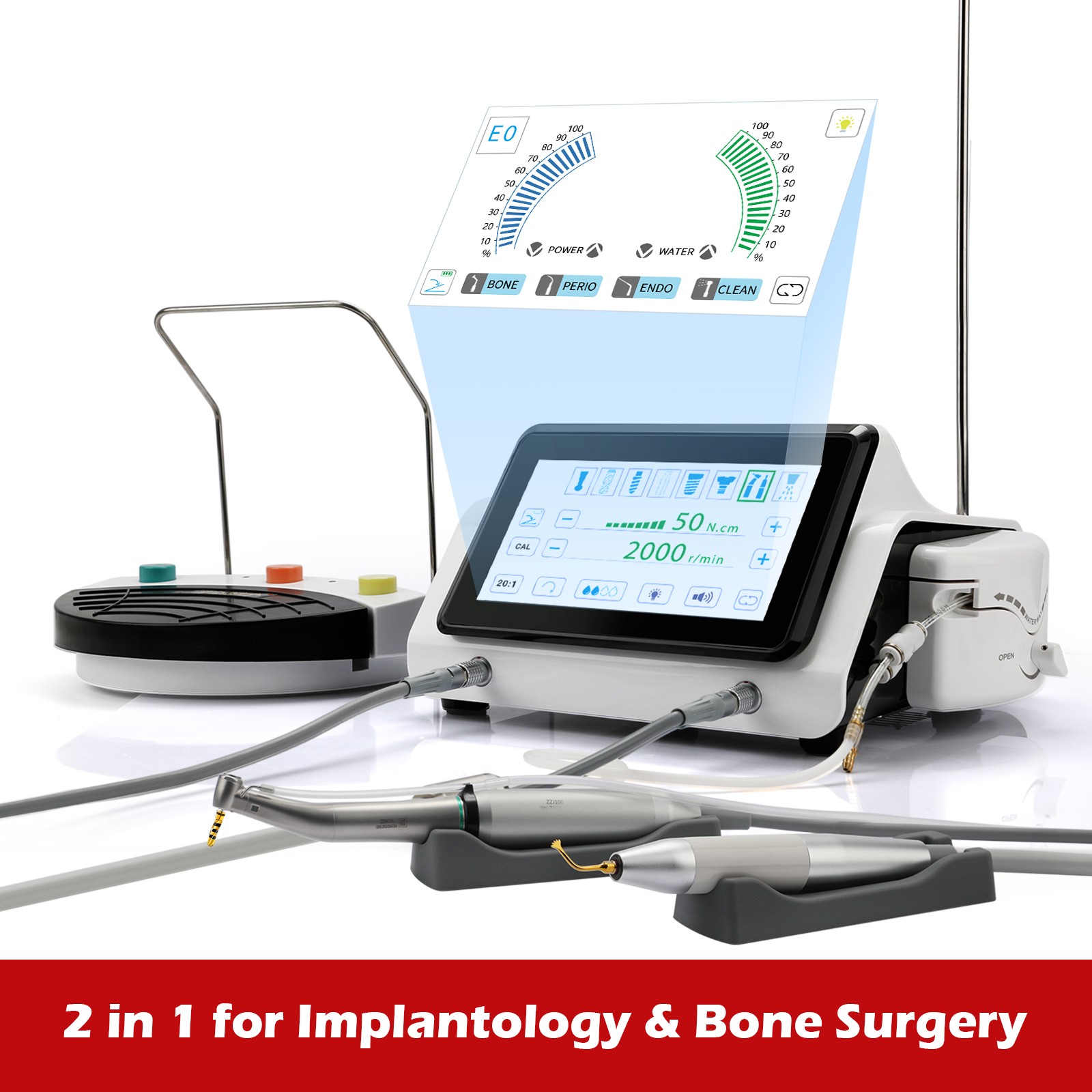 2in1 Dental Piezo Surgery & Implant Motor Device Ultrasonic Bone cutter Unit