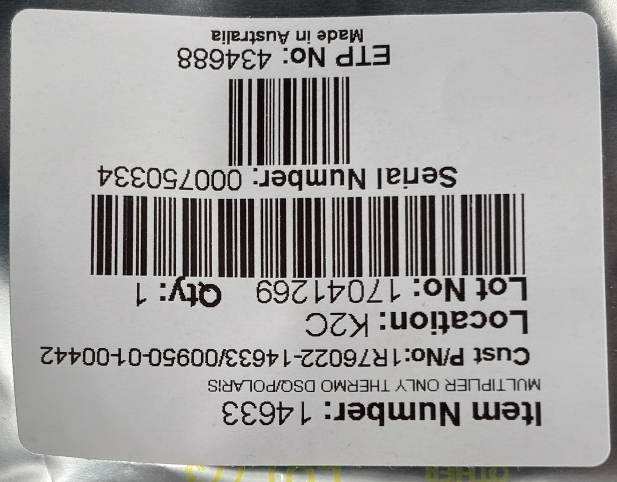 ETP electron multiplier for mass spectrometer part #14633 Fisher