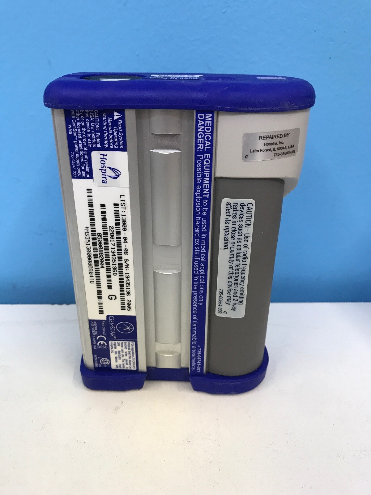 Hospria Gemstar Infusion IV Pump Abbott Blue Cap (11116)