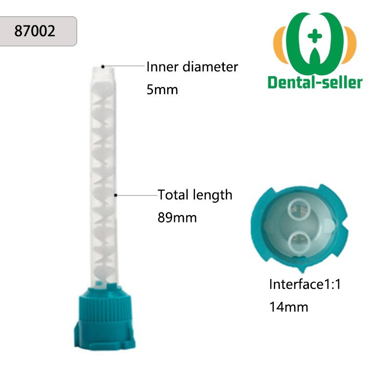 50 Pcs Dental Impression Mixing Tips Disposable Silicone Rubber Tube Long/Short