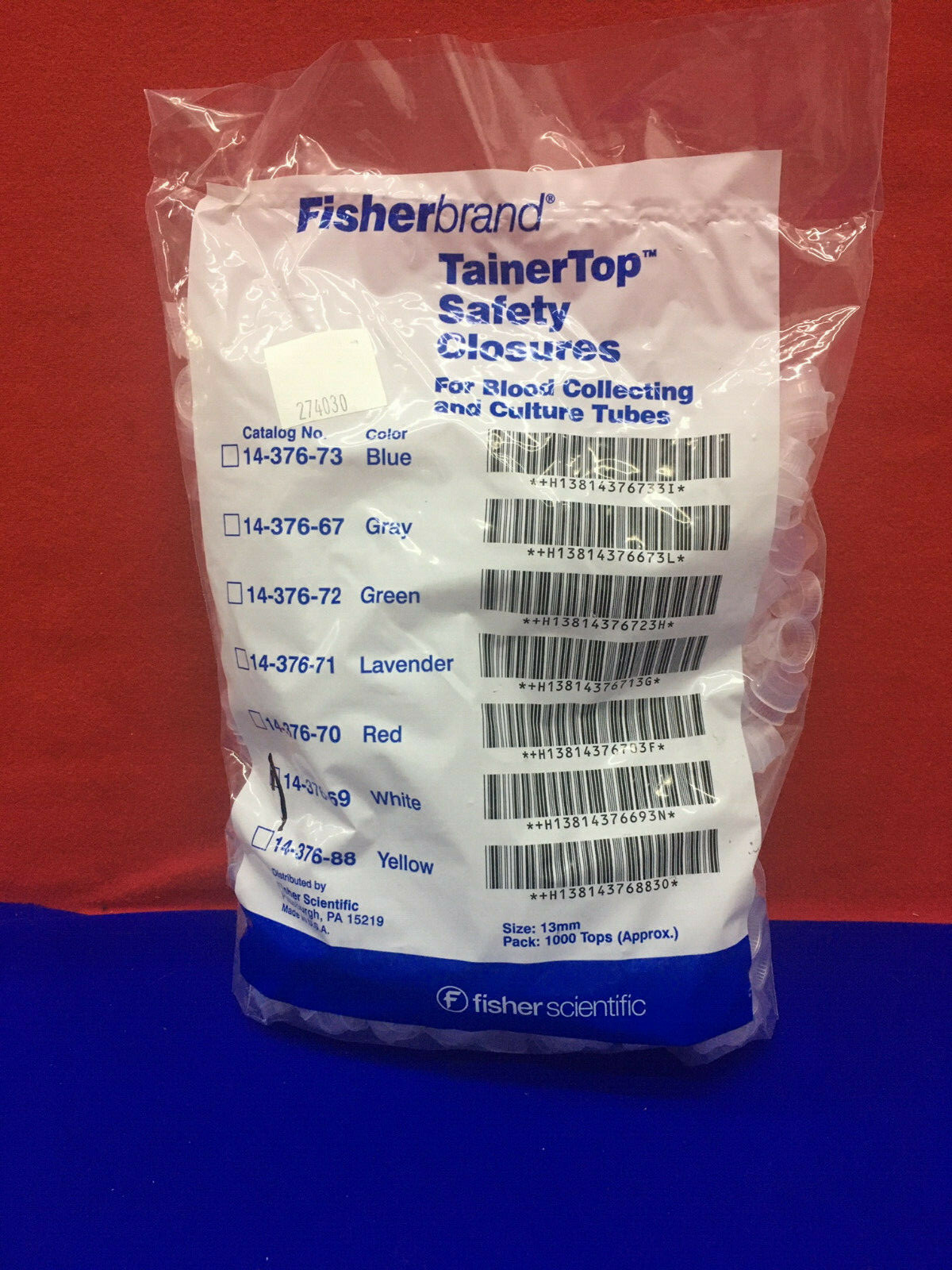 FISHER SCIENTIFIC 14-376-69 13MM WHITE QTY 1 – BAG/PACK OF 1000 CLOSURES