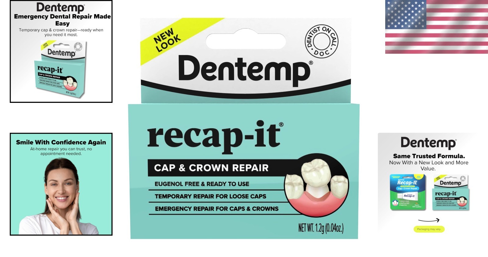 Clear Dental Cement for Crowns – Portable Dental Repair Kit with Applicator