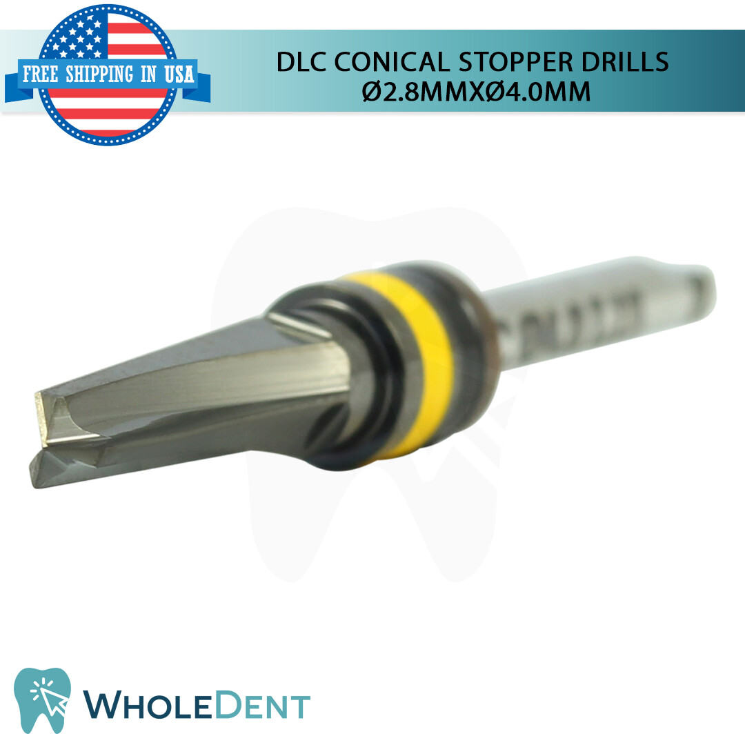 DLC Conical Integral Stopper Drill Ø2.8XØ4.0 Dental Im plant Tool Instrument