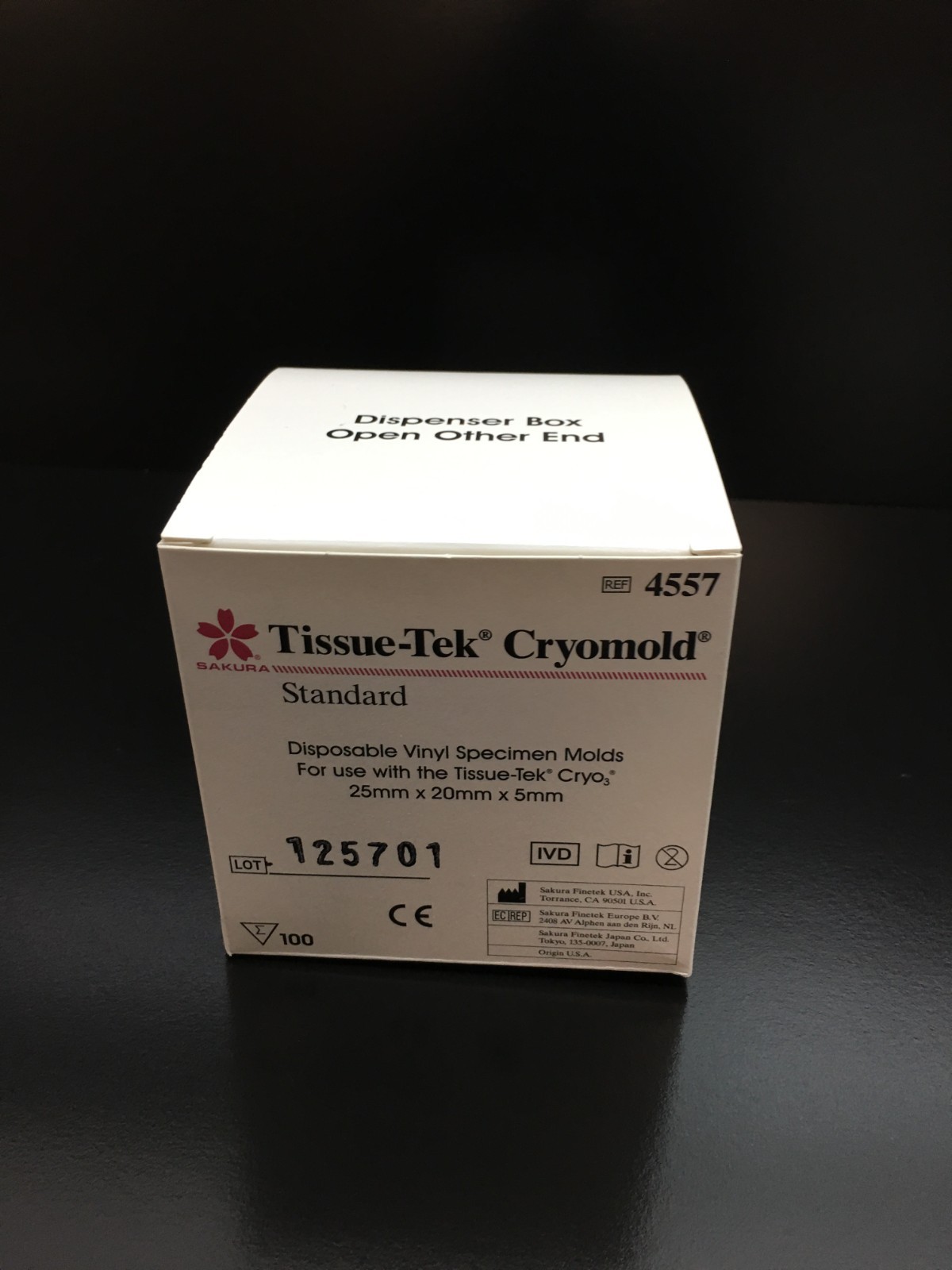 SAKURA REF 4557 Tissue-Tek Cryomold Standard 25x20x5mm
