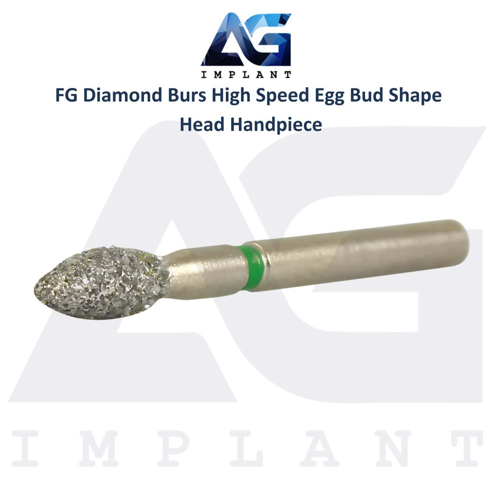 Dental FG Diamond Grit Burs High Speed Egg Bud Shape Head Handpiece 10pcs Tool