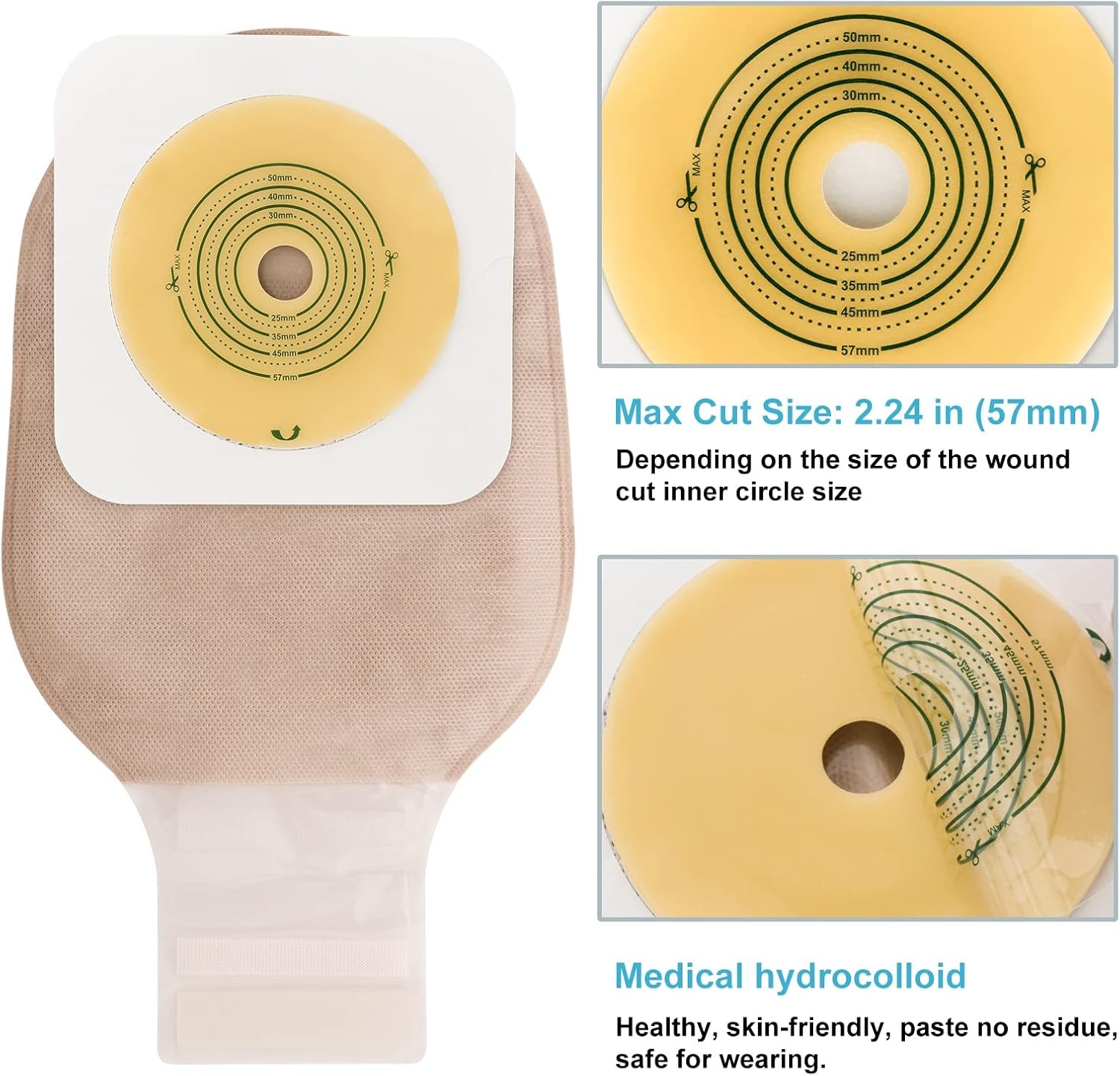 VLOOKUP 21 PCS Colostomy Bags,Ostomy 15+6pcs Two-piece Ostomy Bag