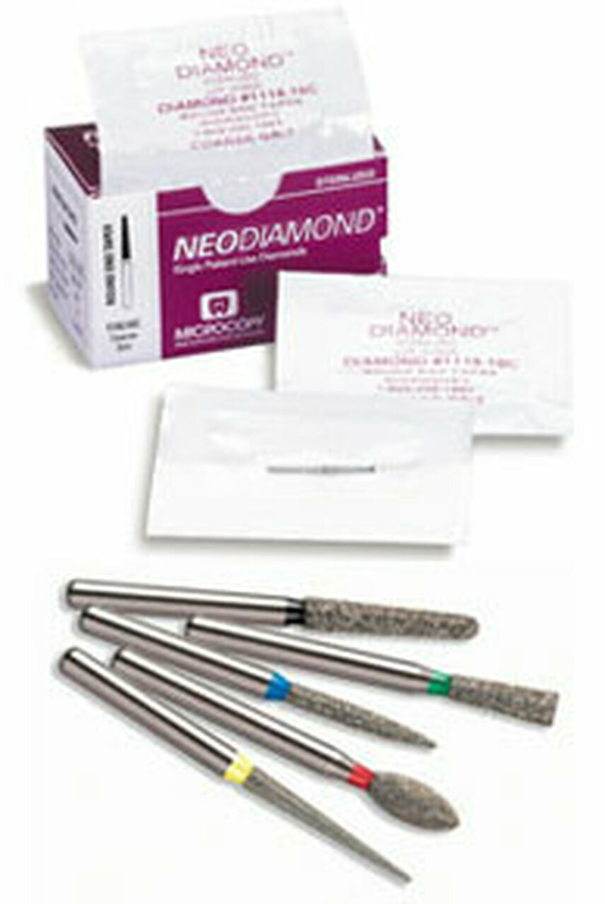 MICROCOPY DENTAL NEODIAMOND DIAMOND BUR 1716.8F POINTED TAPER 878K-016F 25PK