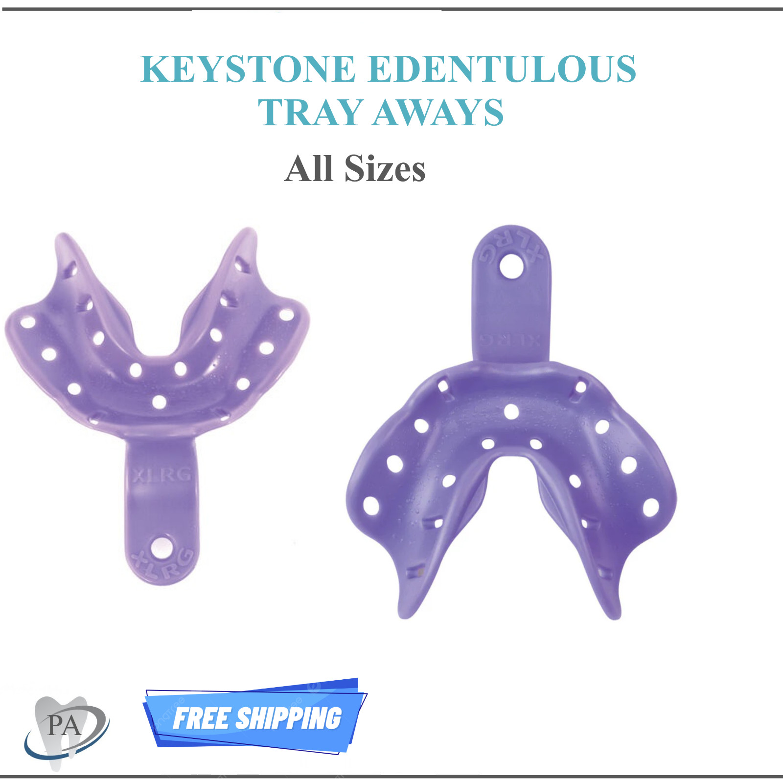 Dental Edentulous Tray Aways Edentulous Impression Trays, Keystone, All Sizes