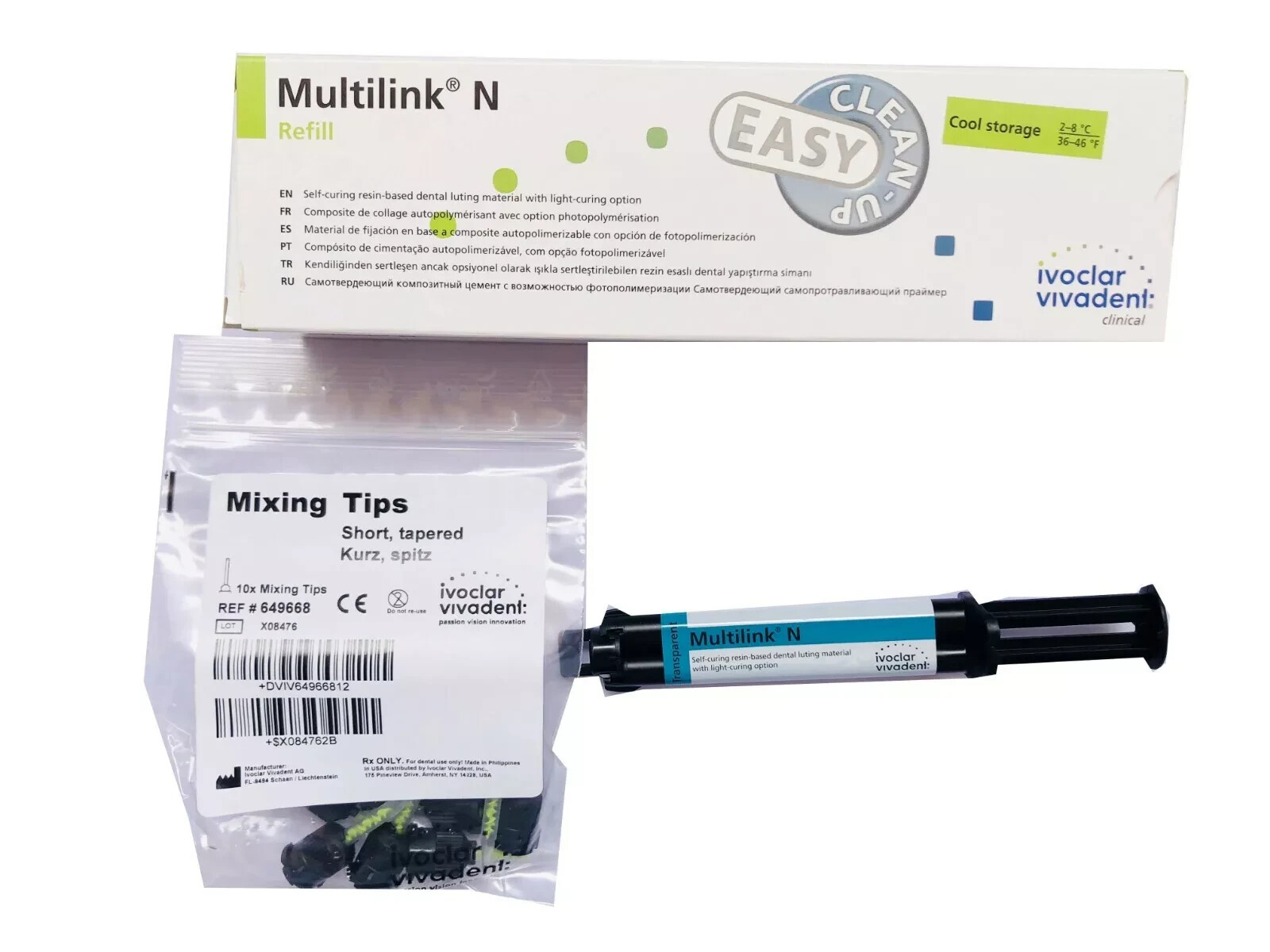 IVOCLAR VIVADENT MULTILINK N REFILL PACK 6g For Cementation Metal Ceramic Dental