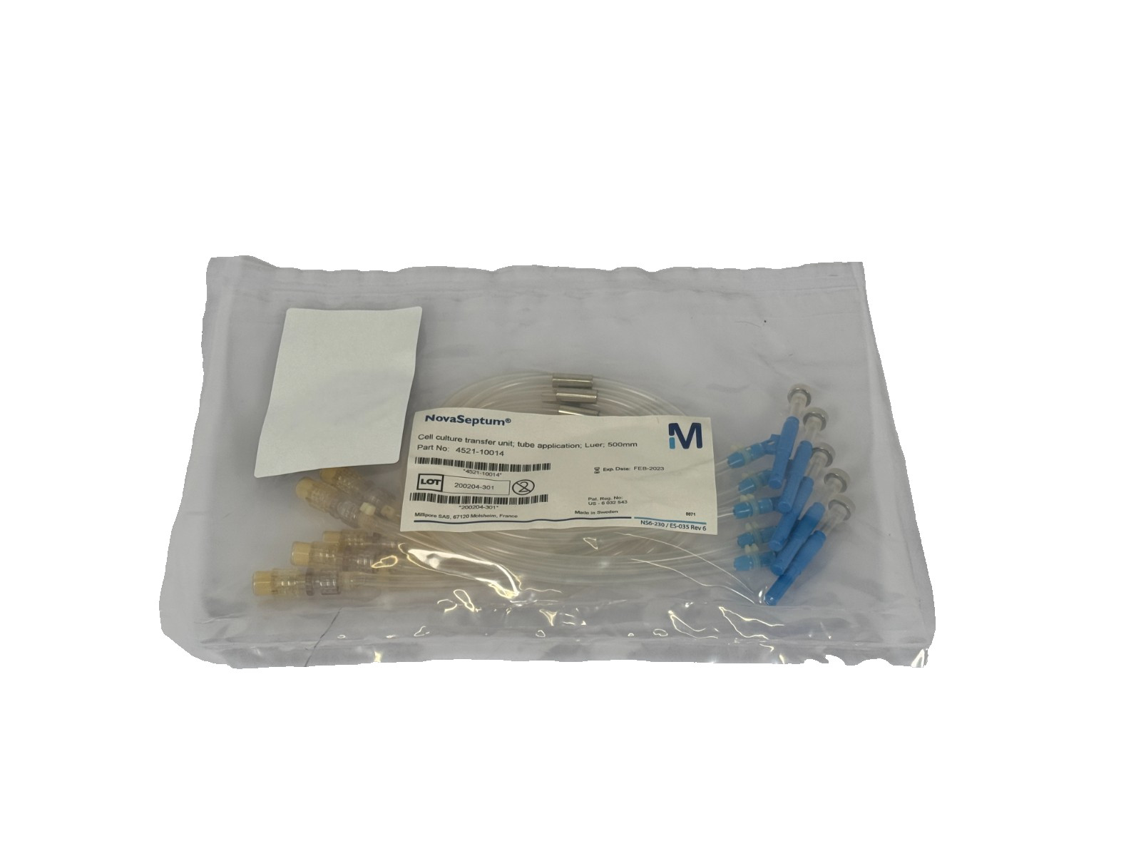 Millipore NovaSeptum Cell Culture Transfer Unit Part Number 4521-10014