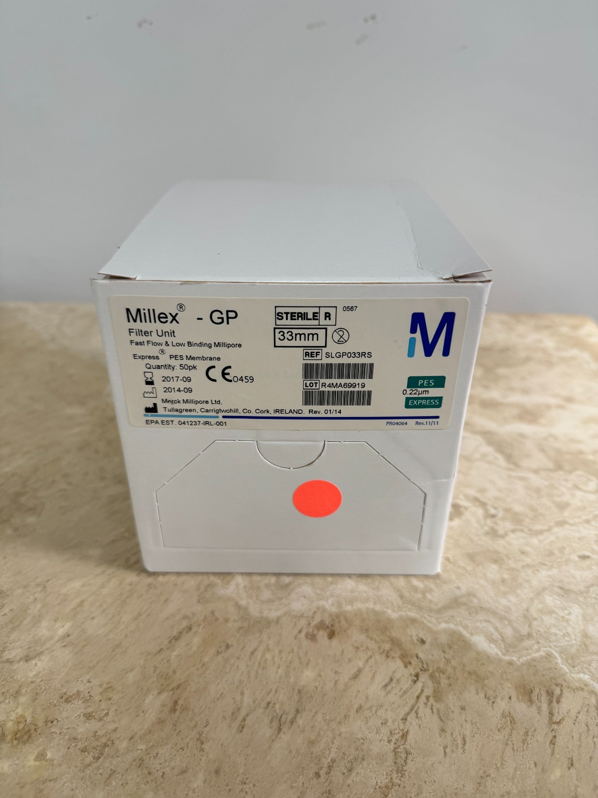 Millipore SLGP033RS Millex GP Filter Unit 33mm Express PES Membrane 0.22um 17519