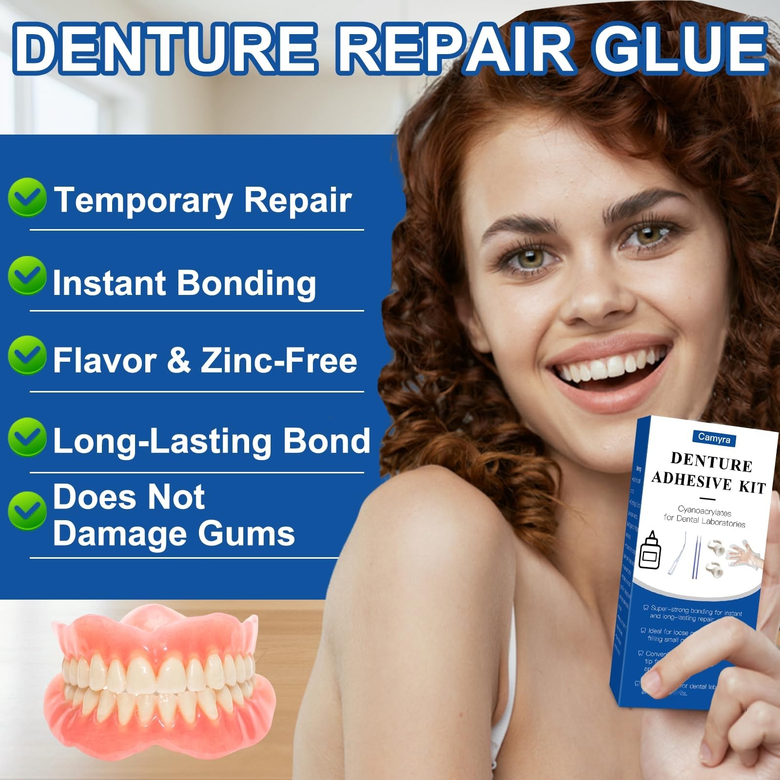 Instant Bonding Dental Glue 1 oz – Super Strong Adhesive for Cracks & Loose Teet