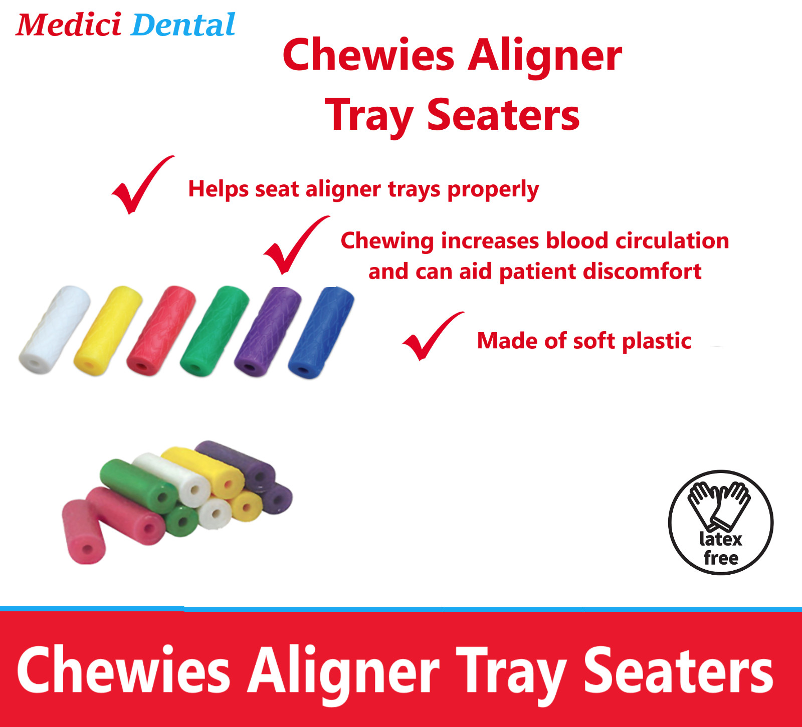 Aligner Tray Seaters Alignerchew Dental Orthodontic, Invisiline tray setter 20Pk