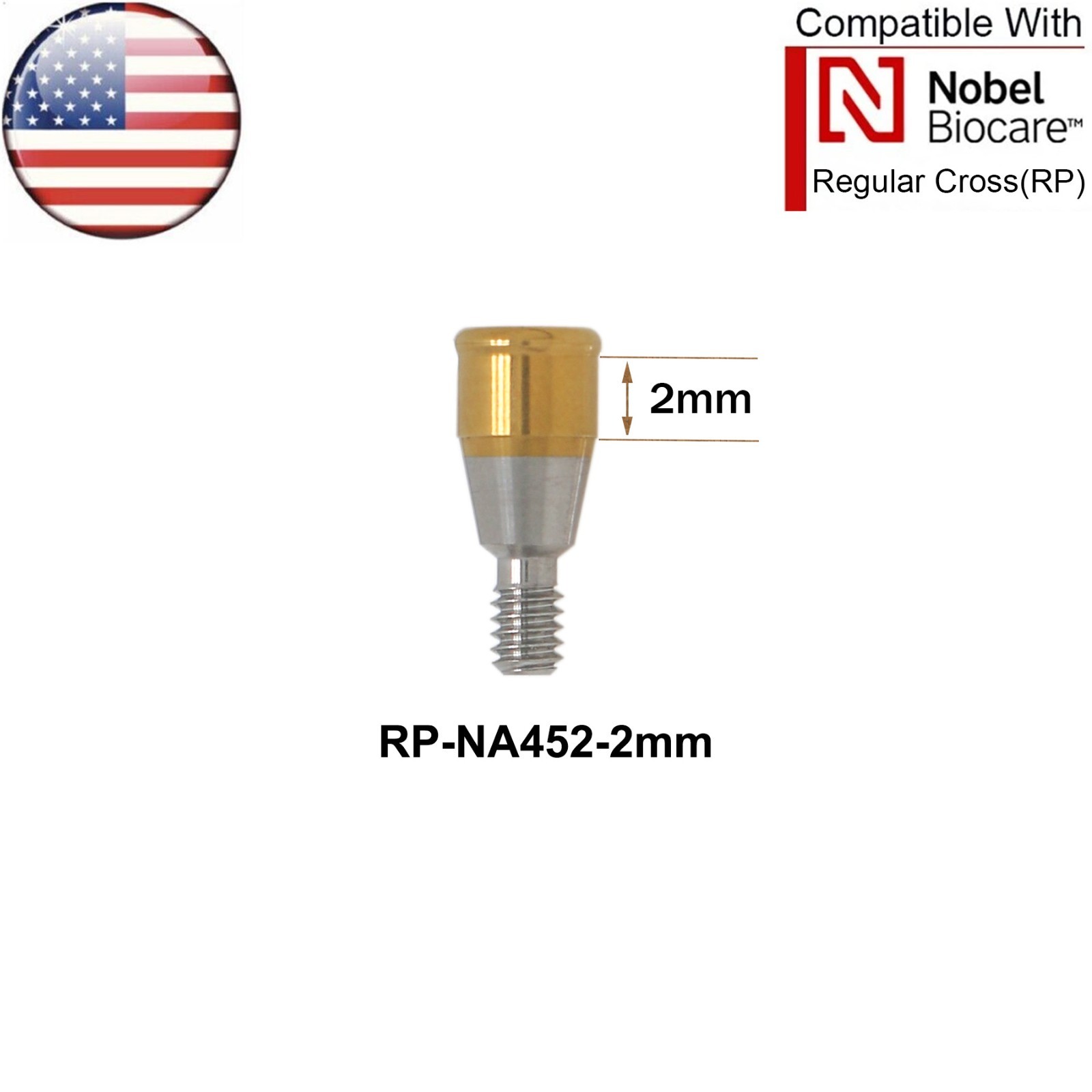 US Dental RP Implant Locator Abutment For Nobel Biocare Active AH=1/2/3/4/5.0mm