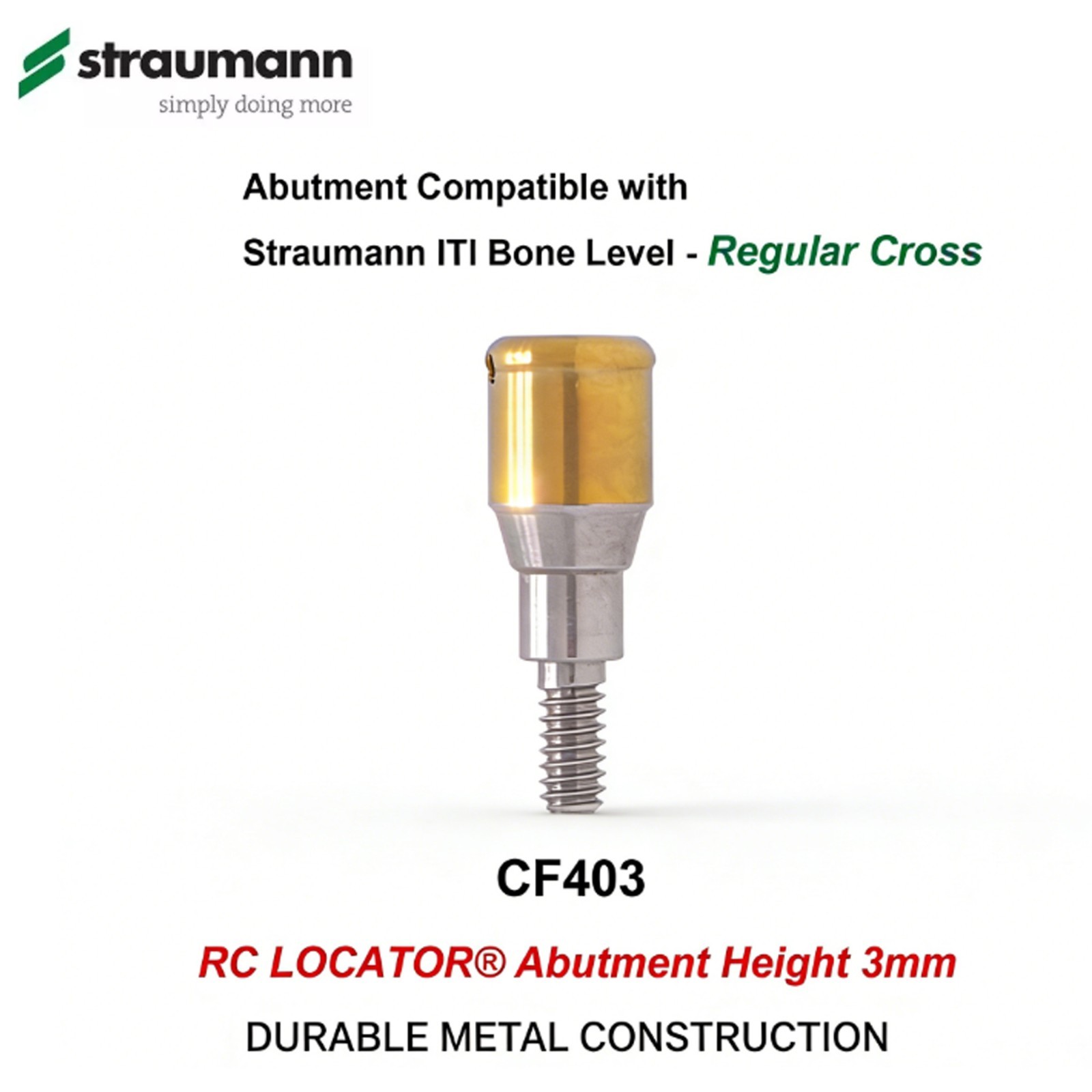 Dental Ti Locator Fits Straumann Bone Level NC/RC Internal Hexagonal Connection
