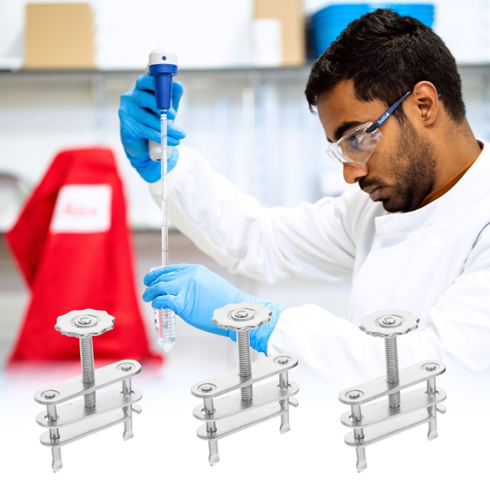 10Pcs Silver Metal Labs Tubing Clips with Ergonomic Screw Compressor