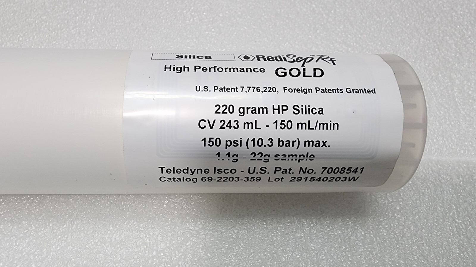 Teledyne RediSep 69-2203-359 Rf Gold Silica Gel Disposable column 20-40 µm, 220g