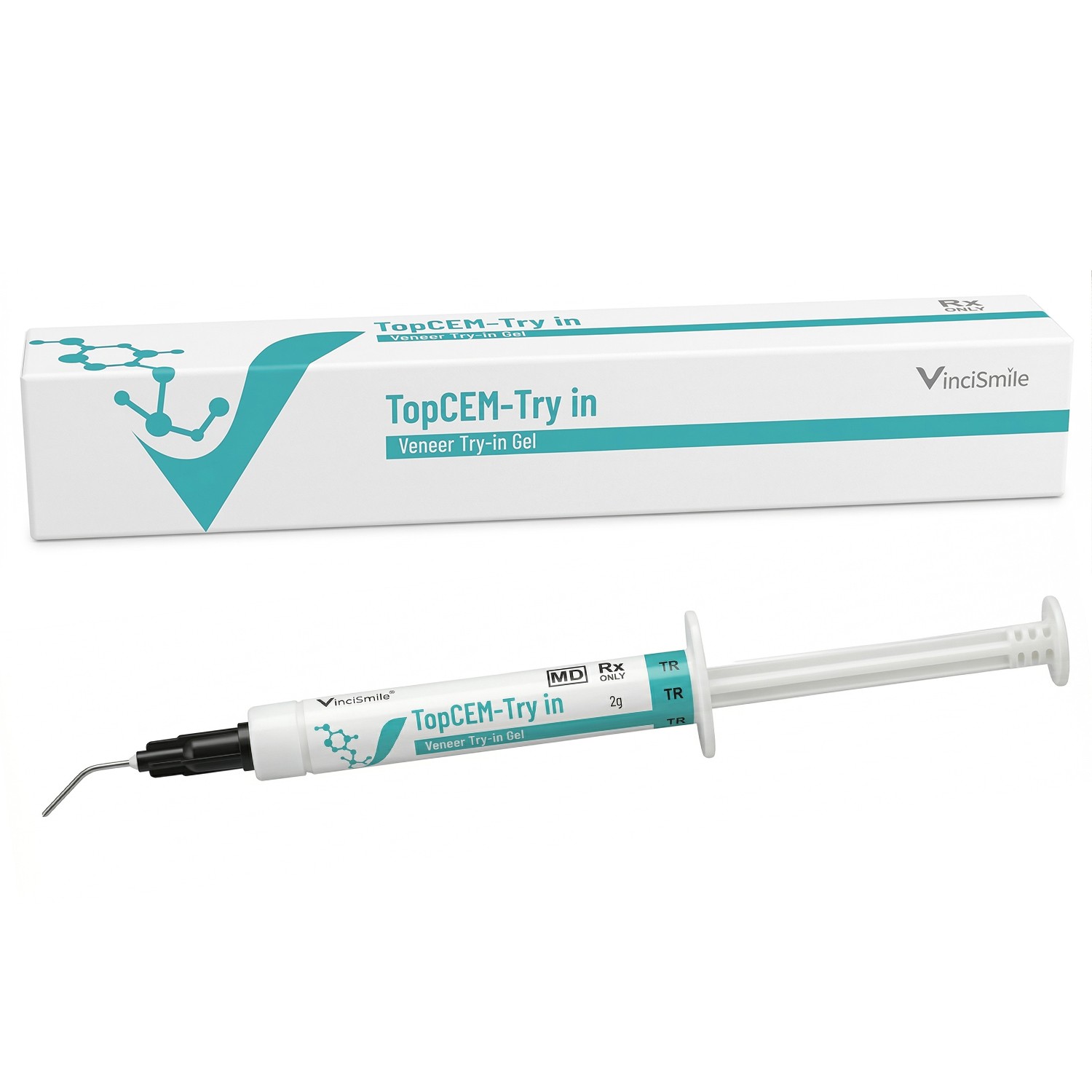 Vincismile TopCEM Dental Try-In Veneer Try-In Gel for Final Cured Cement 2g