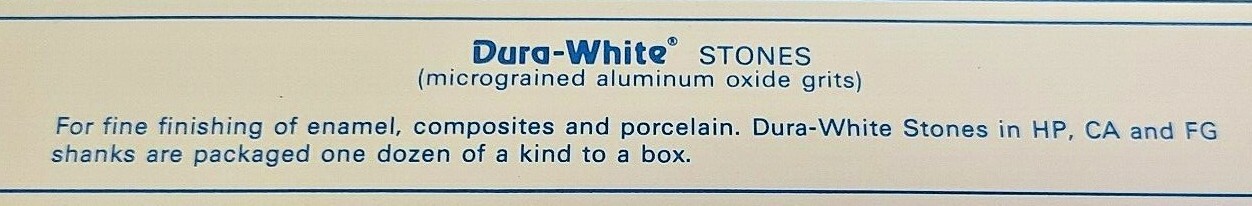 Shofu -Dura-White Aluminum Oxide Stones Shank HP 12/BX (Select your Variation)