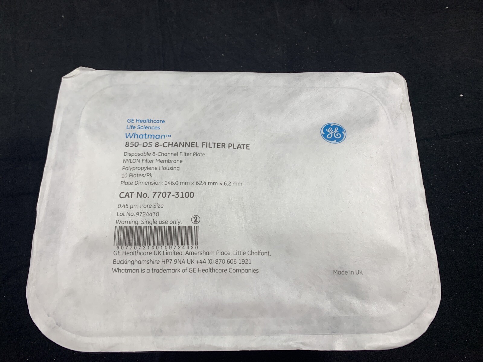WHATMAN 0.45um Nylon Filter Membrane Disposable 8-Channel Filter Plate 50/Pack
