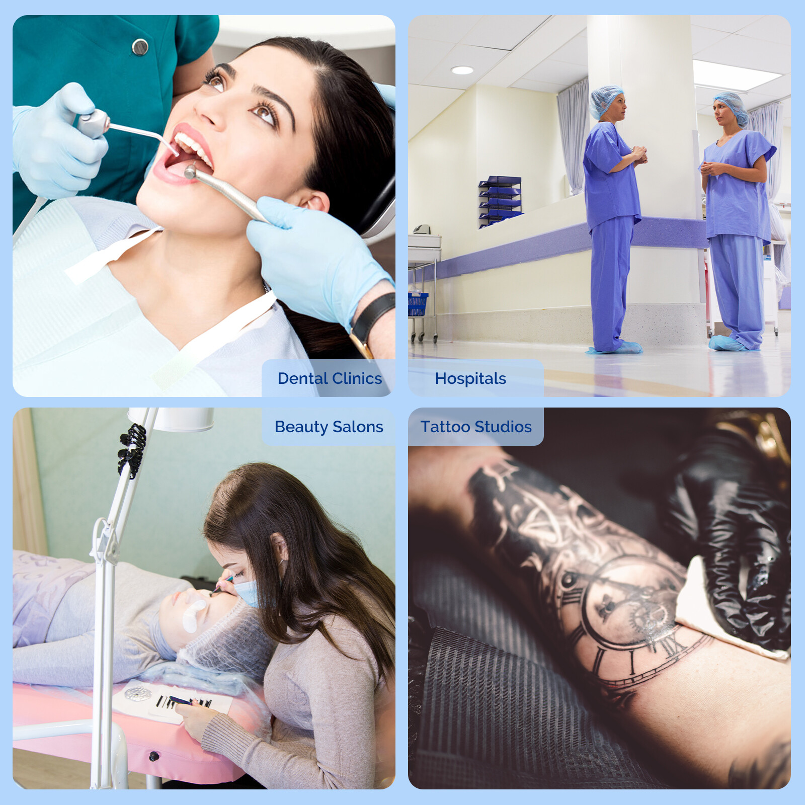 JMU Disposable Dental Bib Holders 2cm x 45cm Stretchable Self-adhesive Straps