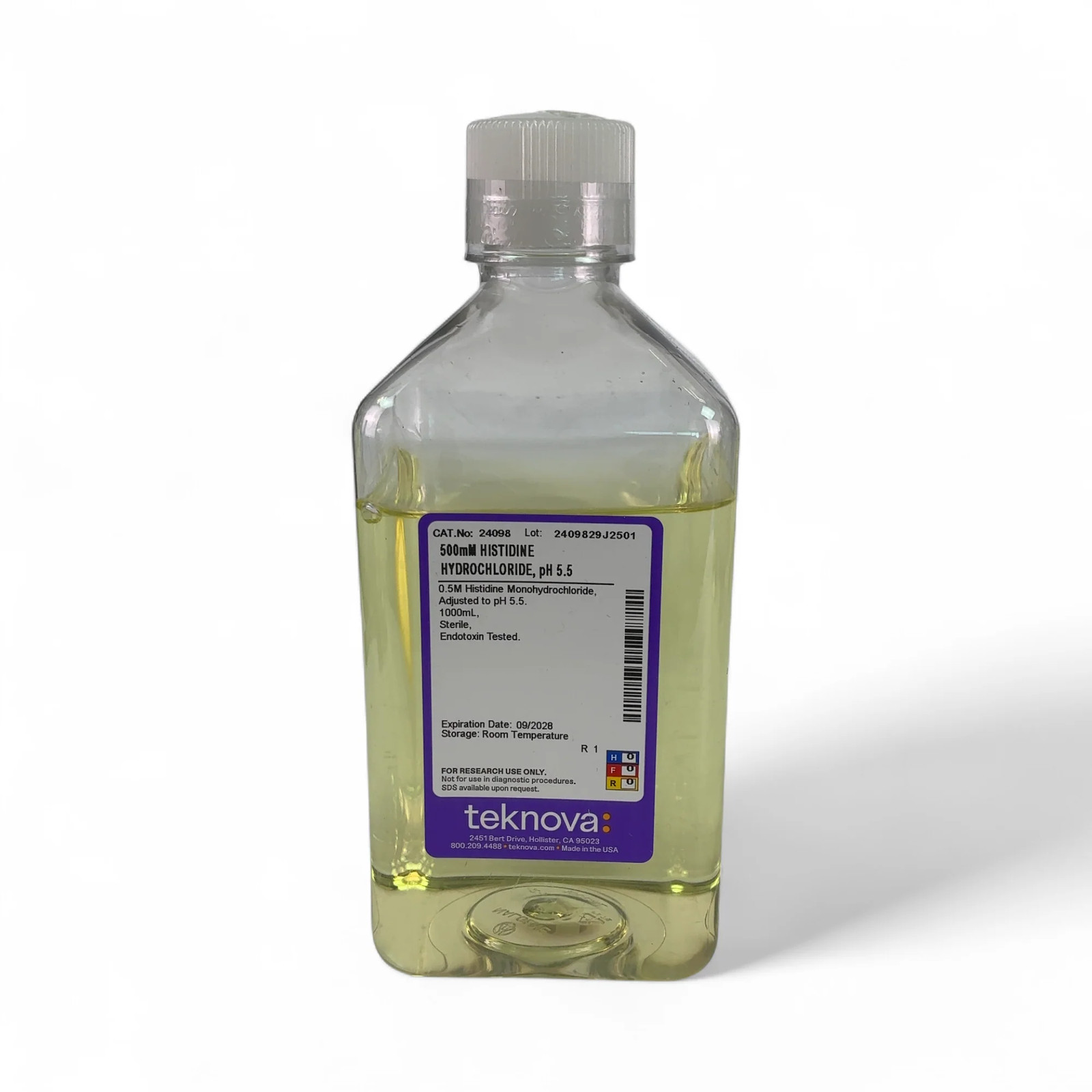 Teknova 500mM Histidine Hydrochloride, pH 5.5 24098 – 5 Bottles (Best Offer!)