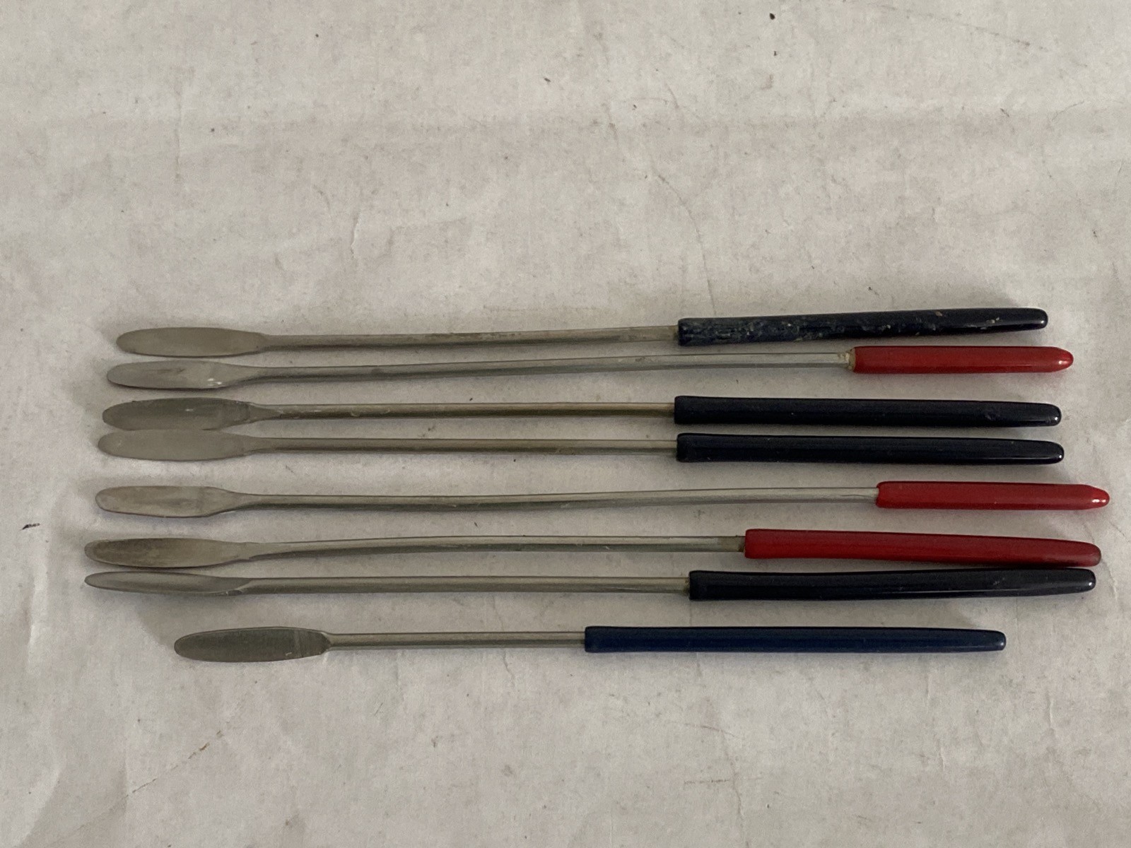 Used (8 Pc) Laboratory Stainless Steel Micro Spatulas 6-1/2” 5-1/2” Length