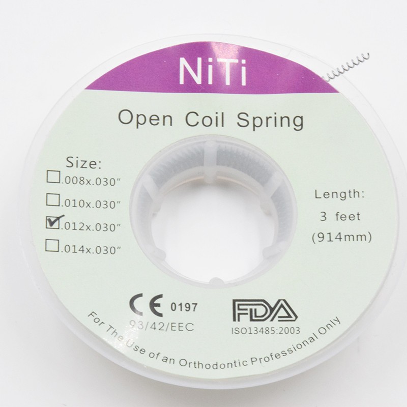 Dental Orthodontic Niti Open Coil Spring Spool Dia. 012 *030 ” inch 914mm 3 Feet