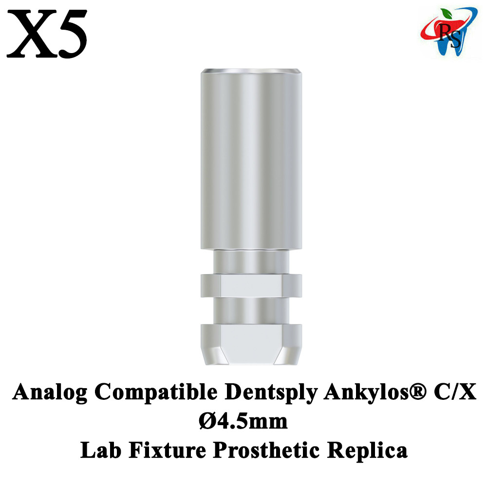 5x Analog Compatible Dentsply Ankylos® C/X Ø4.5mm Lab Fixture Replica