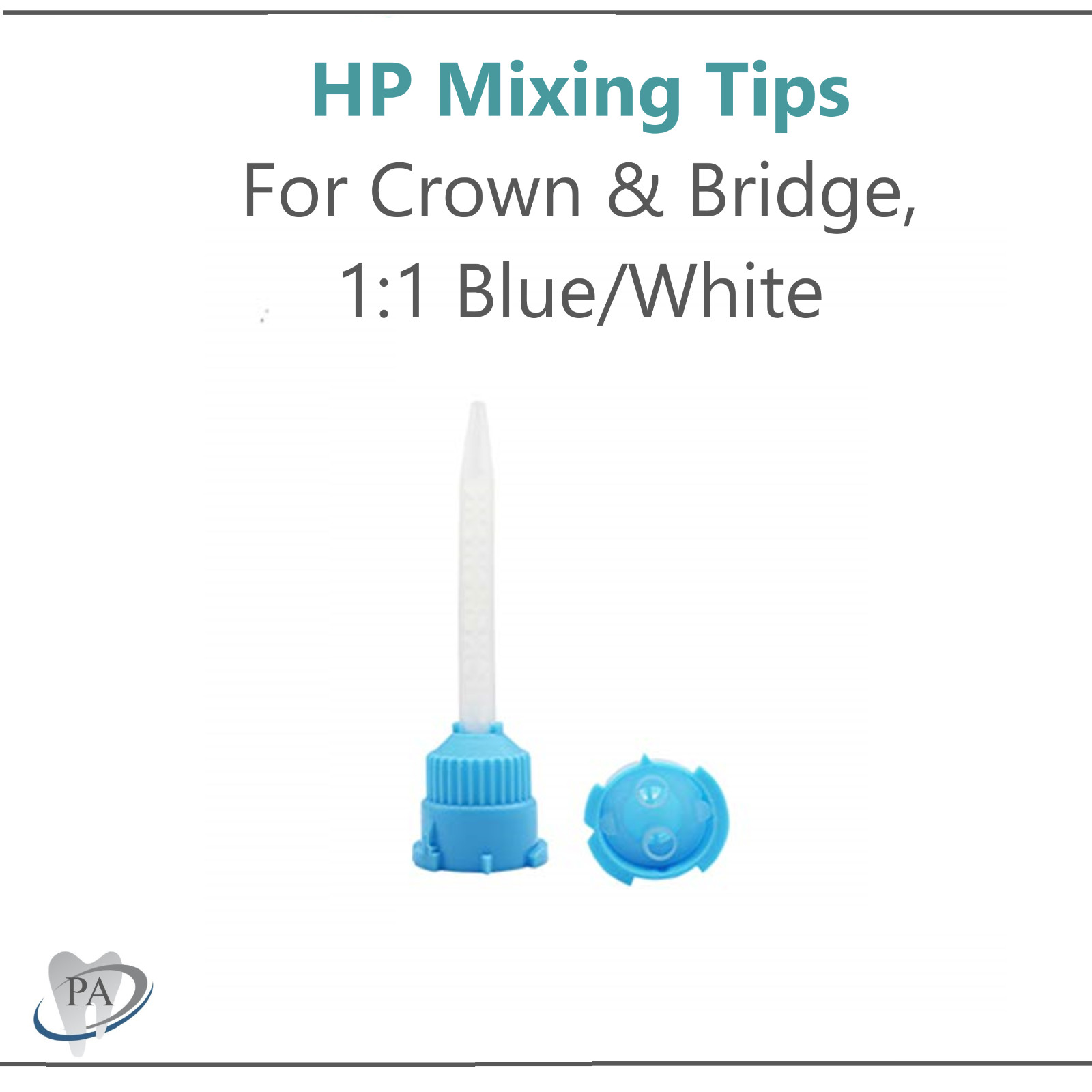 Dental Blue HP Mixing Tips for C&B Temporary Material Ratio 1:1, Up to 100/Pk