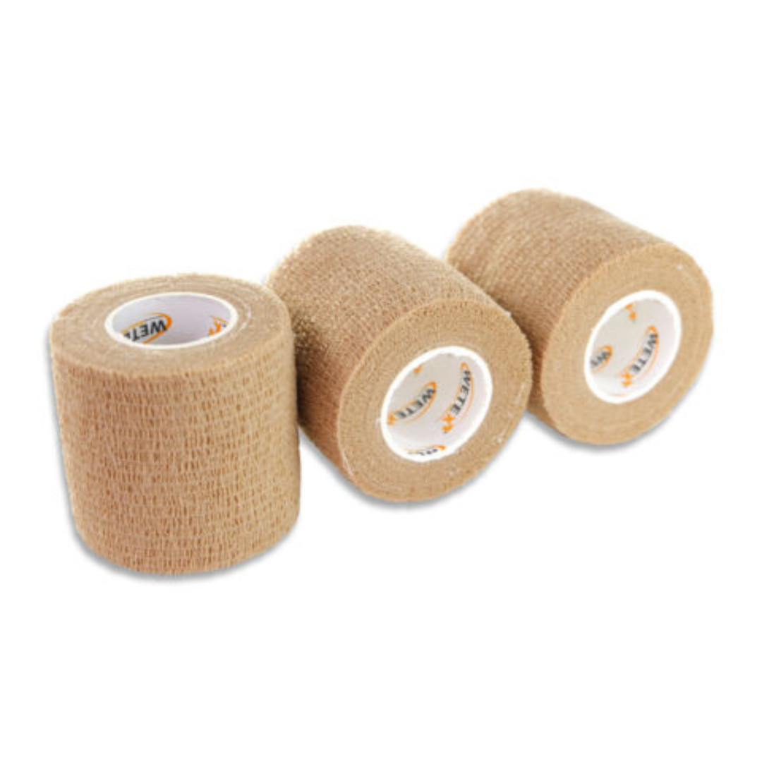 Self Adherent Cohesive Wrap Bandages Tape, Tan Color, 3 Sizes, FDA CE , EXP 6/27