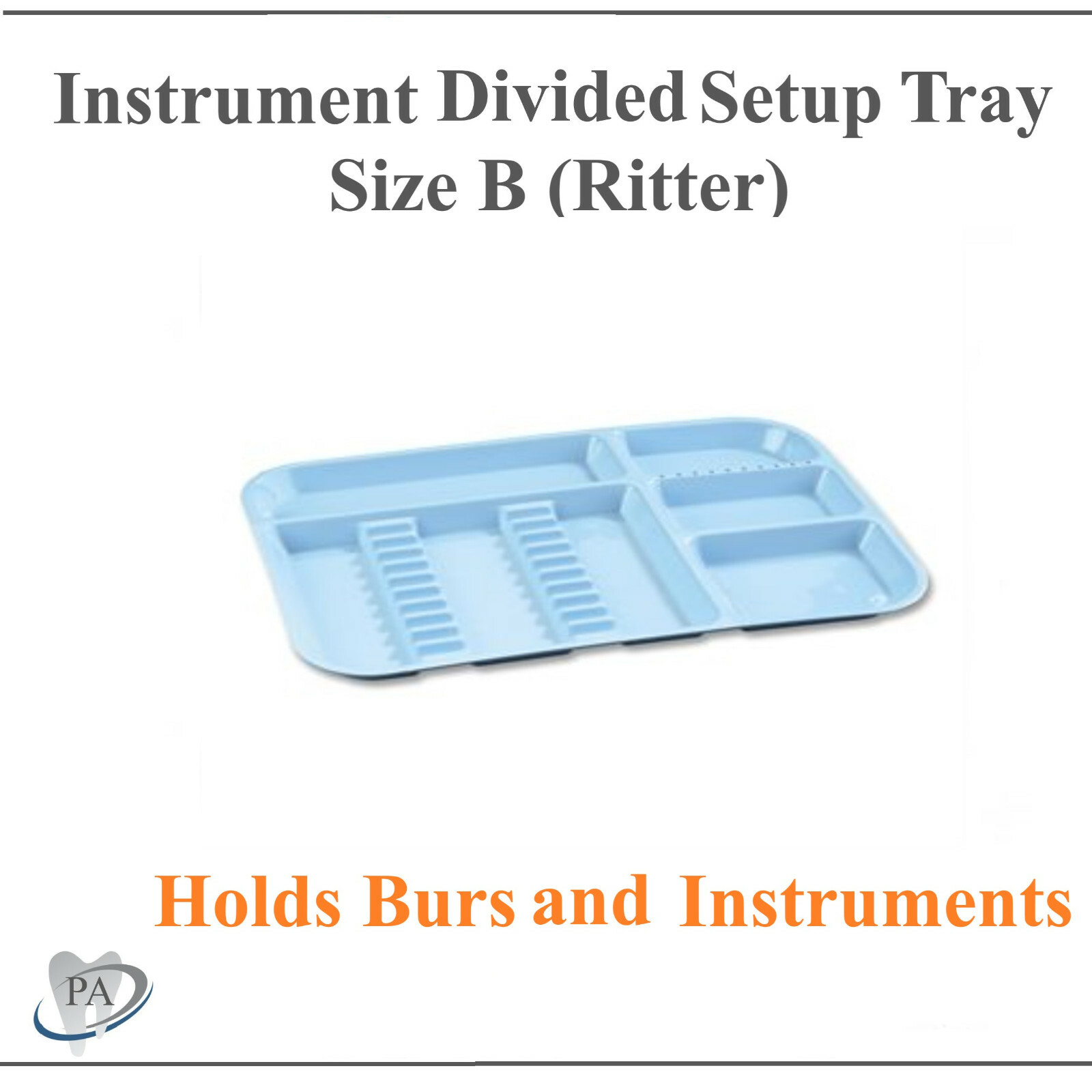 DENTAL INSTRUMENT SET UP TRAY INCLUDES BUR HOLDER SECTION (Pick Color) B Ritter