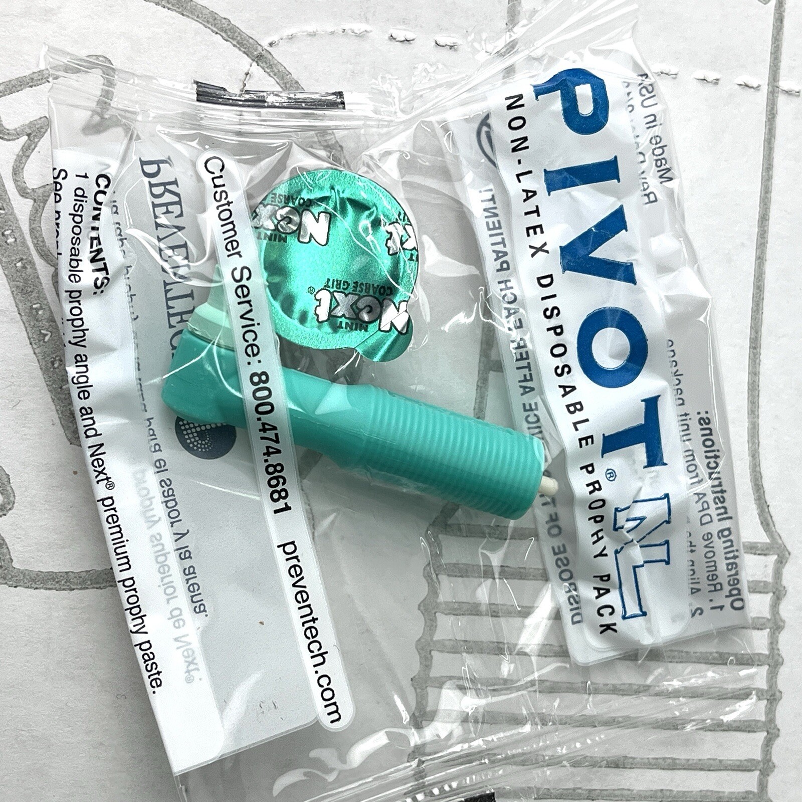 300-PACK Pivot NL Disposable Prophy Pack Kids Variety Non Latex Coarse 12/2024