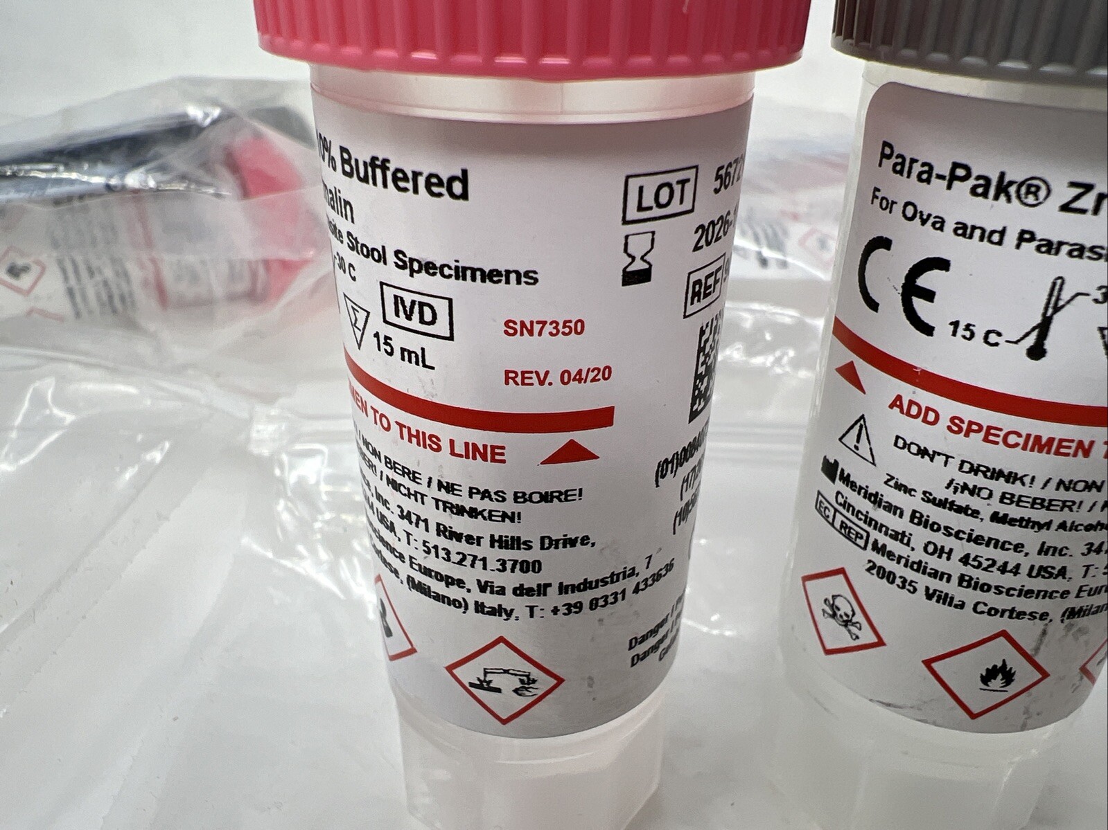 Meridian Diagnostics PARA-PAK ZN-PVA/FORMALIN, PK10 301012, Case of 10