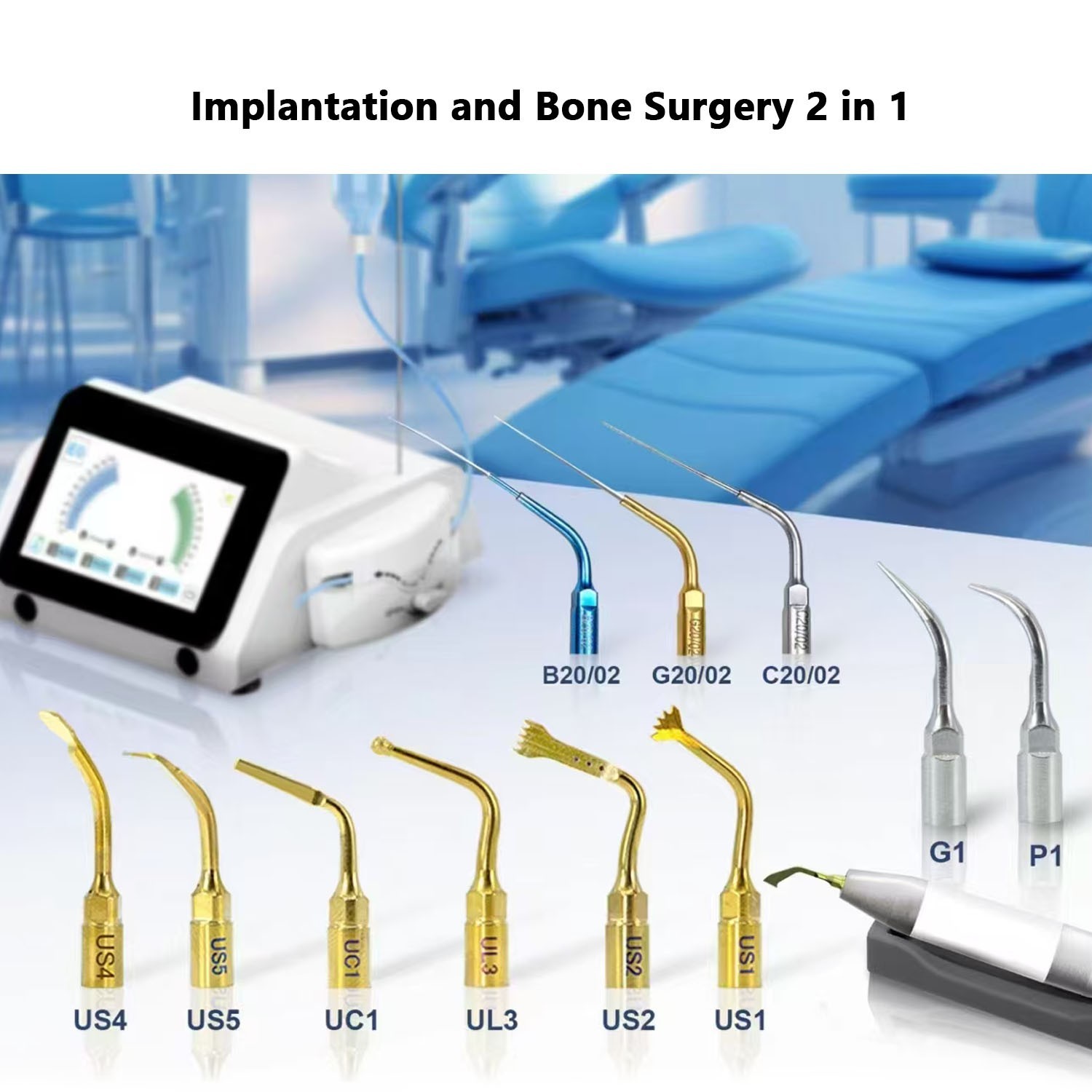 Dental Piezo surgery&Implant Motor 2IN1 Bone Cutter/Brushless Micro motor 4Hole