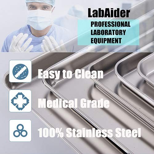 High-Grade Stainless Steel Trays – 3 Pack, Easy Clean, Multipurpose 8.6″ x 4.3″