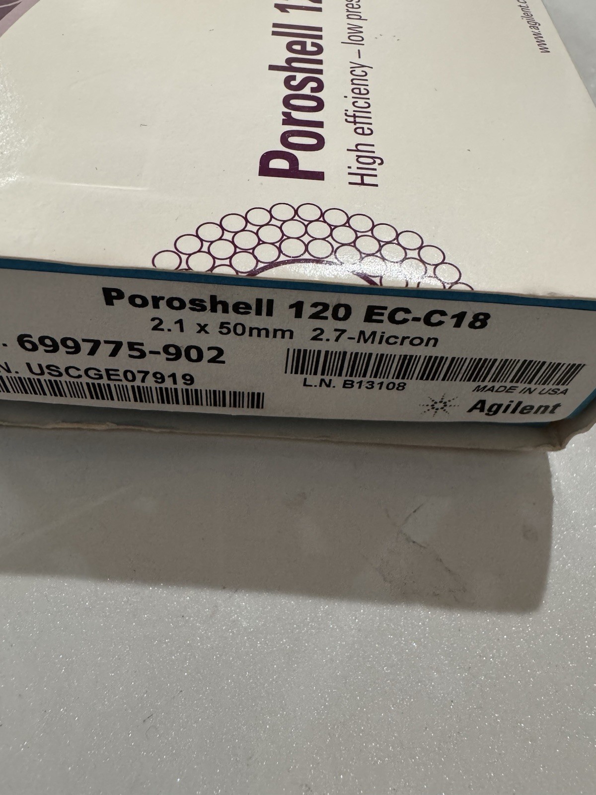 Agilent Poroshell 120 EC-C18 2.1 x 50mm 2.7 Micron 699775-902 BRAND NEW