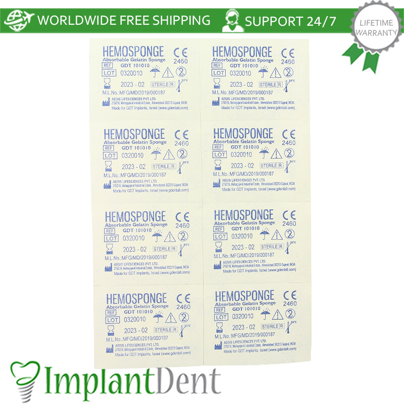 Dental Hemosponge Absorbable Gelatin Sterile Sponge 32pcs / 1 box