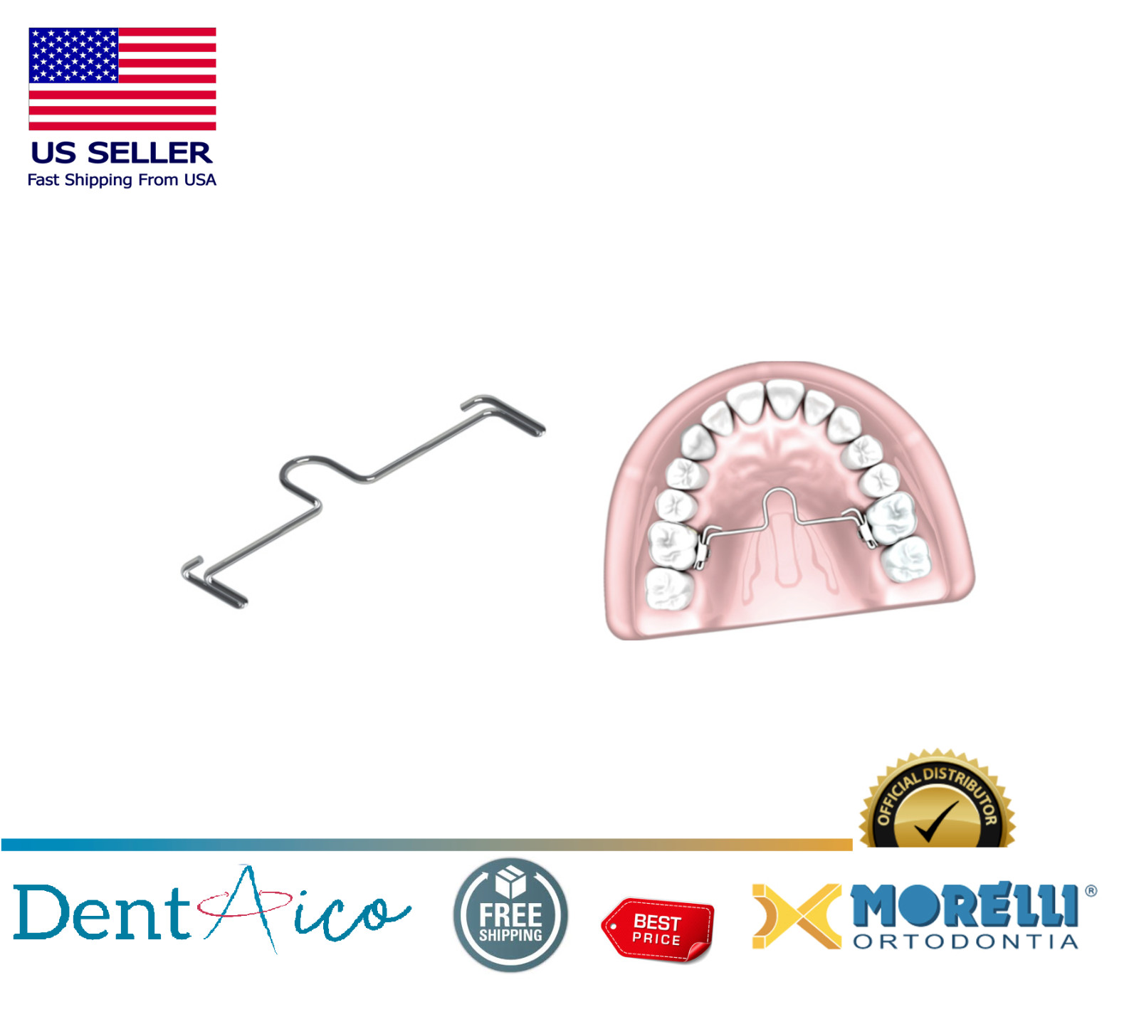 ORTHODONTIC PALATAL BAR WITH MESIAL LOOP 43 DENTAL SUPPLY