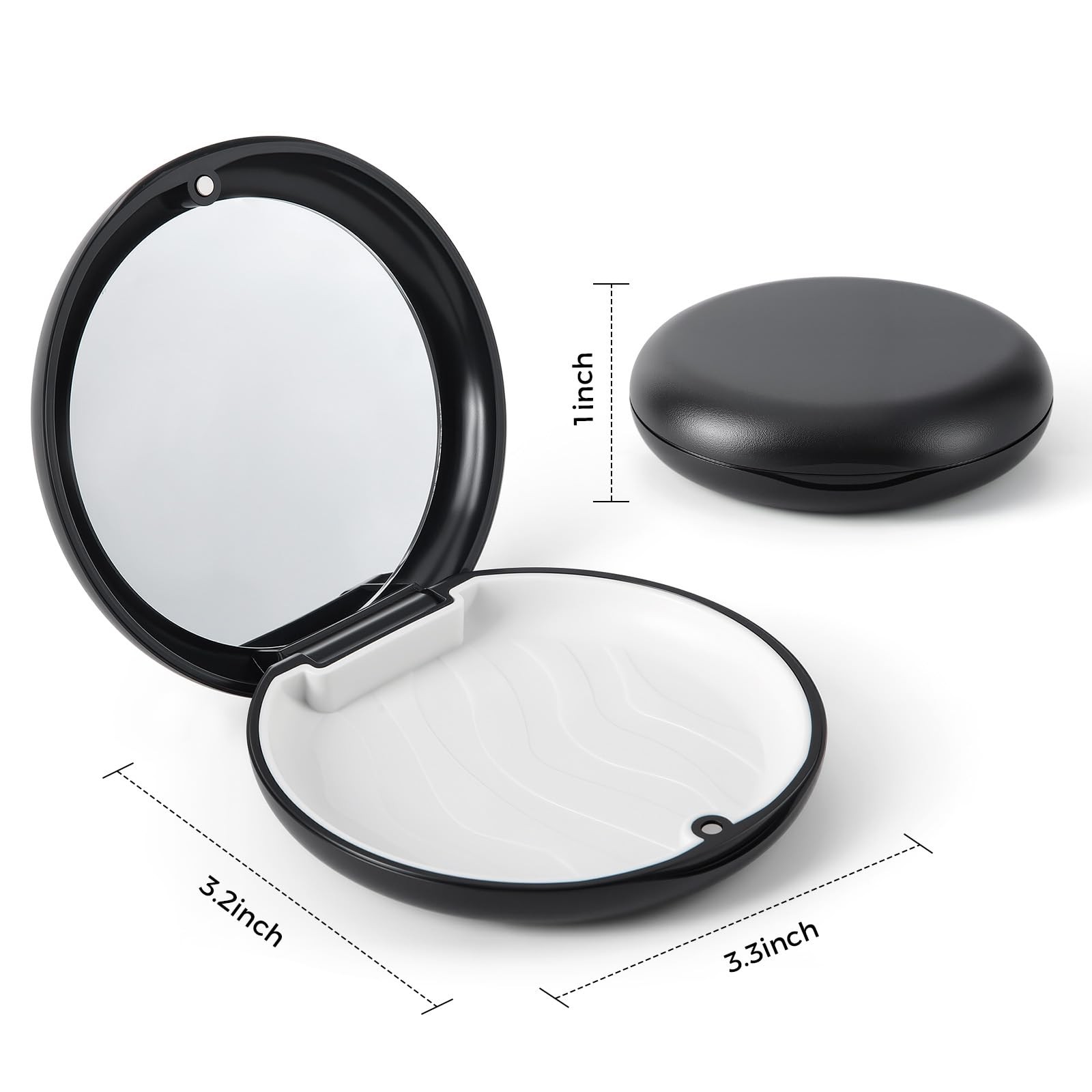 JMU Retainer Case, Mouth Guard Case with Compact (3.3 x 0.98 inches), Black
