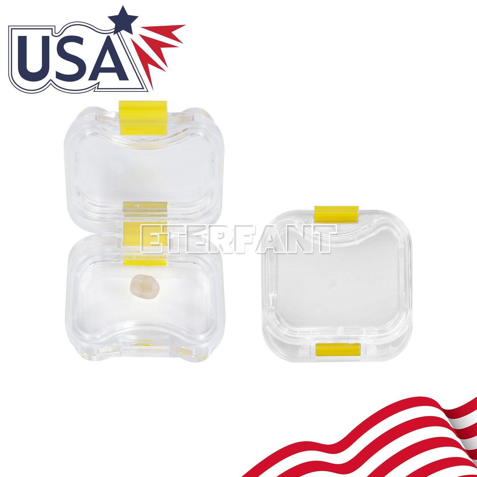 ETERFANT 500pcs Dental Bridge and Crown Pillow Box with Membrane Latch Storage