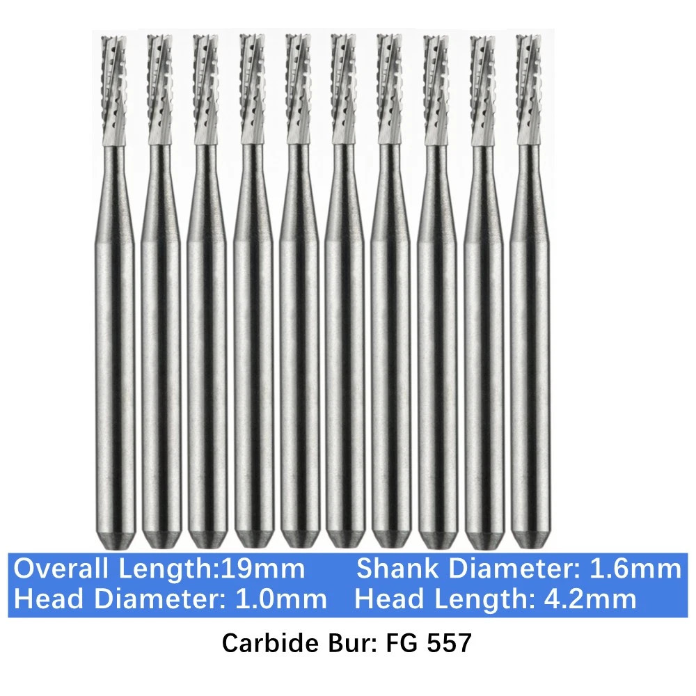 FG 557 Carbide Burs – Friction Grip for High-Speed Handpieces, Midwest Type