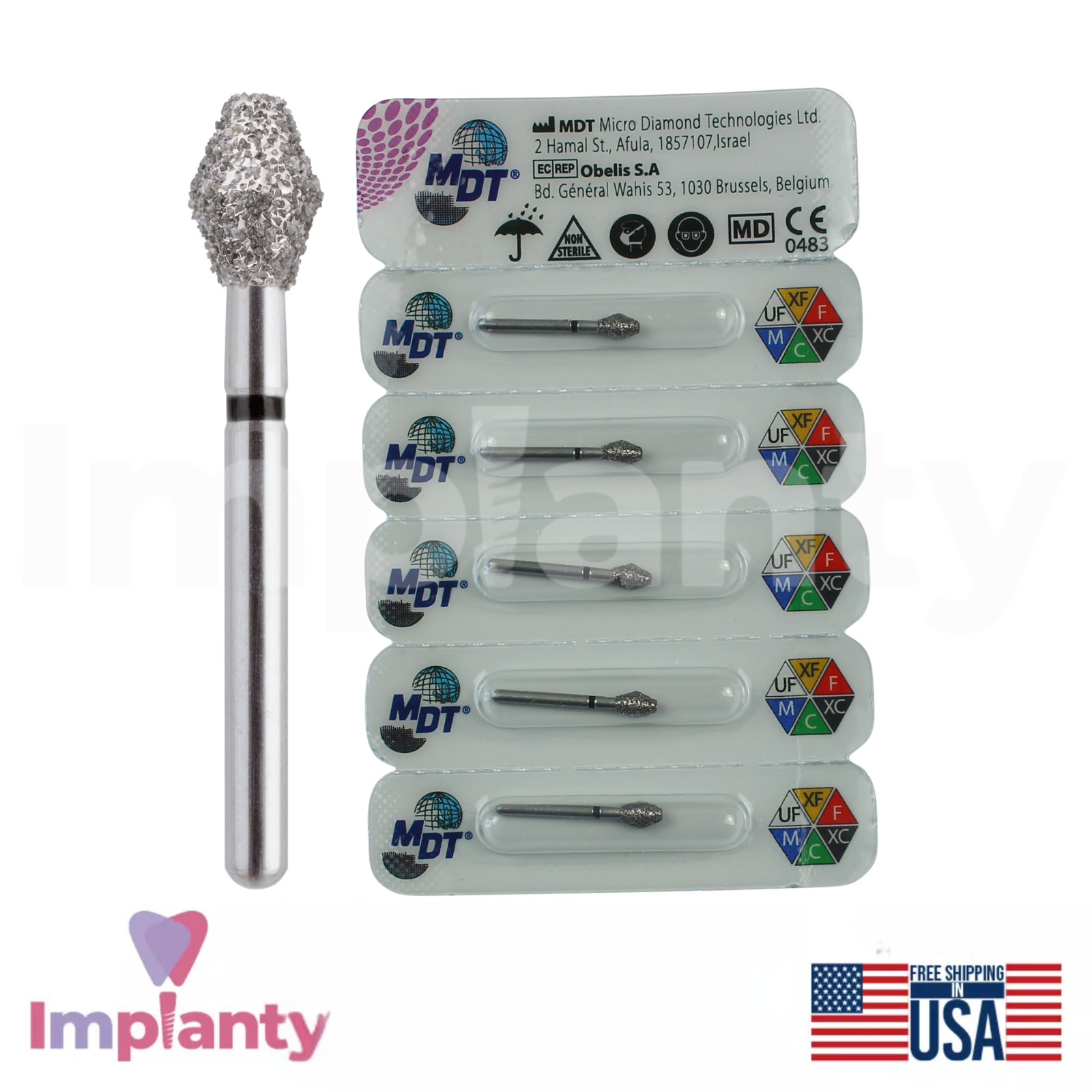 MDT Dental Barrel 038 FG Diamond Burs Occlusal Reduction & Refining Edges