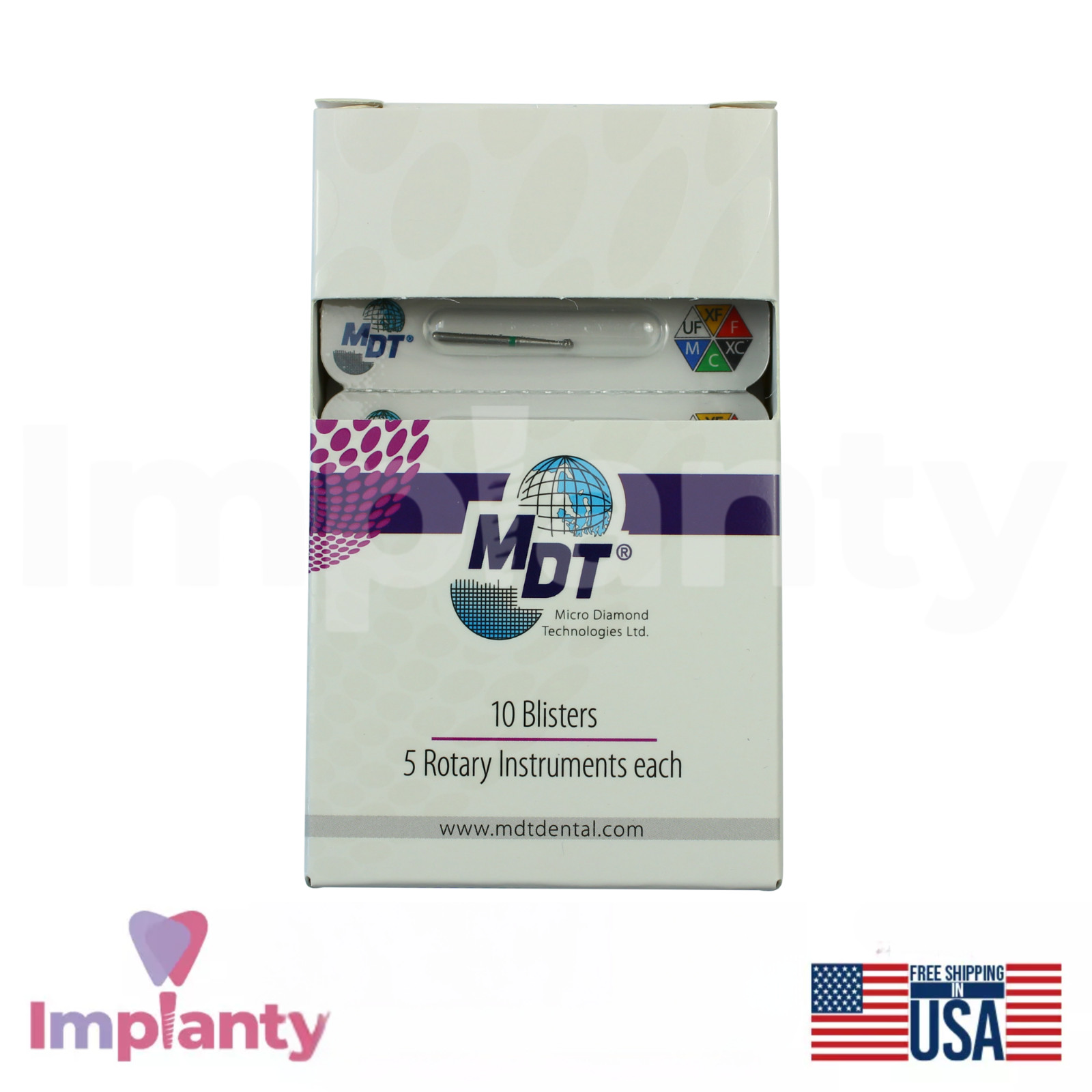 MDT Dental Round FG Diamond Burs 001 Caries Removal Cavity Preparation Dentist